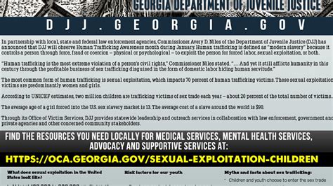 January Is Human Trafficking Awareness Month At Djj Department Of