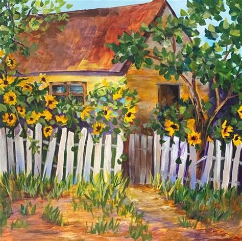 Daily Paintworks Original Fine Art Jenny Breniff Garden Painting