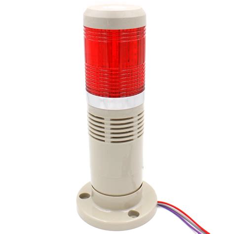 Baomain Alarm Warning Flashing Light 110V AC Industrial Buzzer Red LED