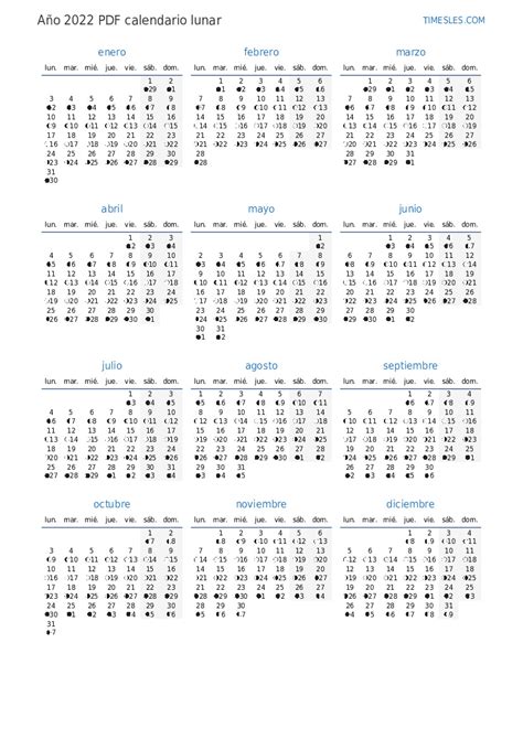 Calendario Lunar 2022 Calendario 365es Imagesee