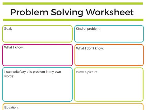 Problem Solving Draw A Picture And Write An Equation Worksheet