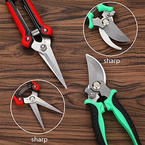 5 Pack Garden Pruning Shears Stainless Steel Blades Handheld Scissors