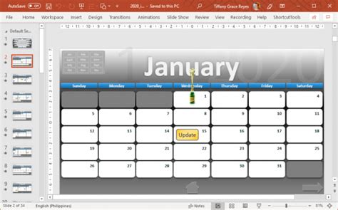 Interactive Calendar Powerpoint Template And Slide Template
