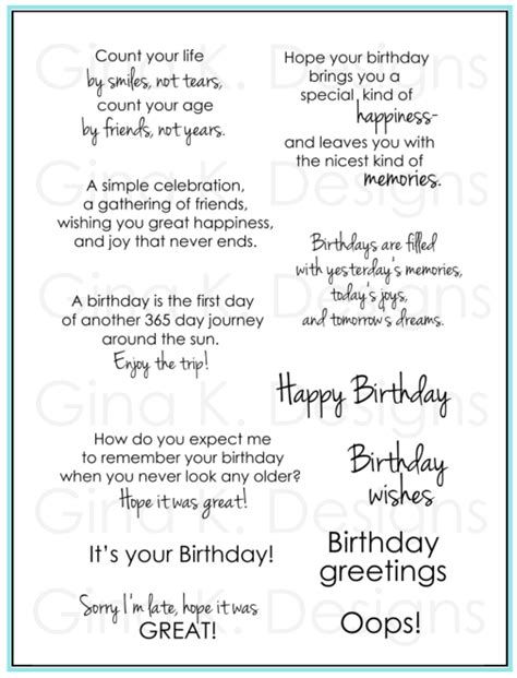 birthday card sentiments birthday cards