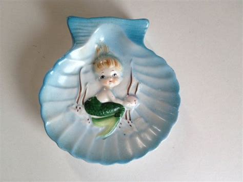 Vintage Seashell Shaped Mermaid Soap Dish Trinket Dish Candy Etsy