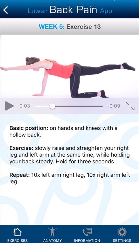 Lower back pain app: an exercise programme for the ...