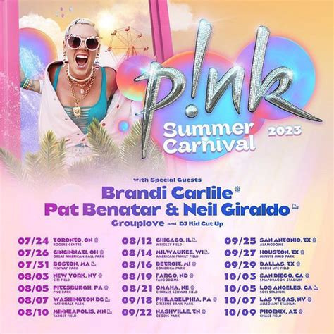 Pink Summer Carnival 2023 Stadium Tour Ft Brandi Carlile Tickets