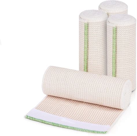 Naltars 4 Pack Cotton Elastic Bandage Ace Wrap With Velcro 6 Inch X