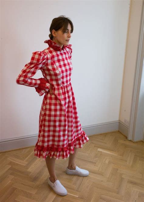 Batsheva Gingham Dress Red On Garmentory Red Gingham Dress Vintage