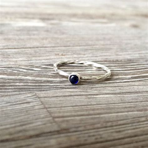 Sapphire Ring Blue Stone Stacking Ring By Gracebaskerville On Etsy