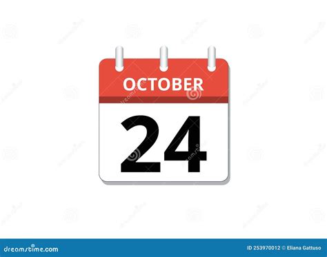 October 24th Calendar Icon Vector Concept Of Schedule Business And
