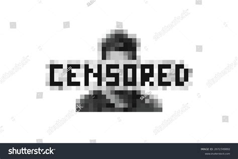 Cartel Censurado De Pixel Man Concepto Vector De Stock Libre De Regalías 2072749892