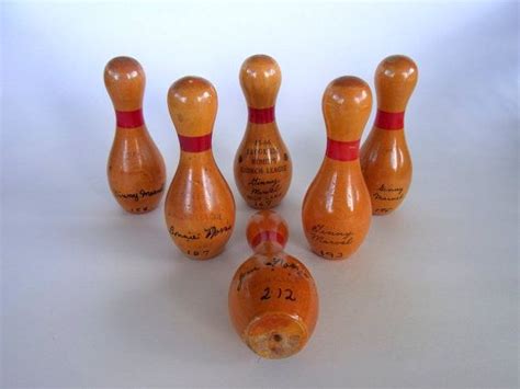 Vintage Small Wooden Bowling Pins Bowling Trophies High Game Etsy