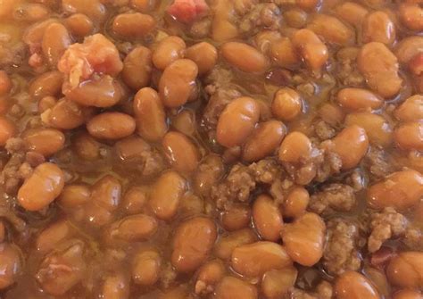 Brown sugar, lean ground beef, small onion, cooked bacon. The Best Baked Beans Recipe by doctorwho30 - Cookpad