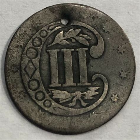 United States 1857 Silver 3 Cent Piece Holed Ebay