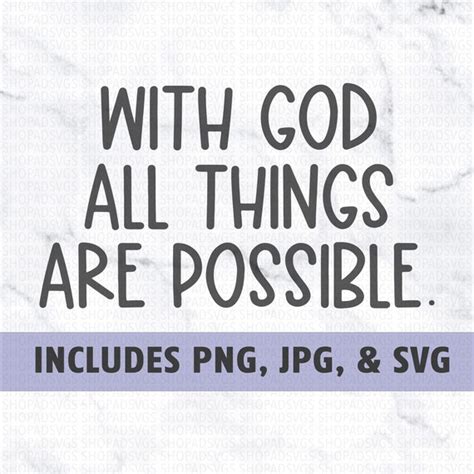 With God All Things Are Possible Svg Matthew 19 Etsy