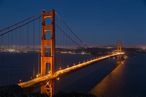 Pictures California Los Angeles Usa Golden Gate Bridge Bridges Night