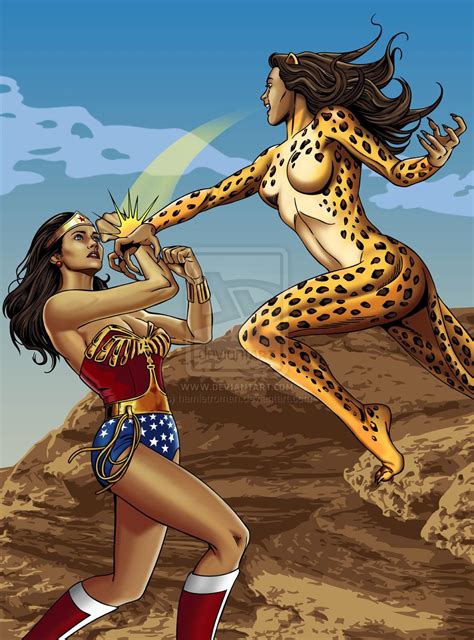 Wonder Woman Fighting Cheetah By Hamletroman On Deviantart Wonder