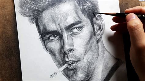 Draw Faces With Pencil Realistic Male Face Drawing Youtube