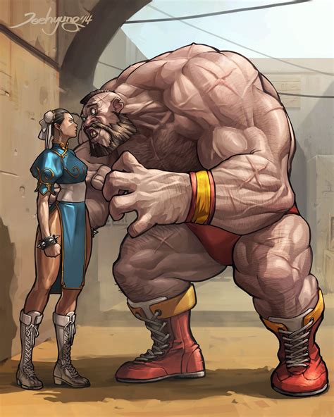 The Zangief Feels Conflicted About Having To Fight A Girl Artstation Zangief Vs Chun Li