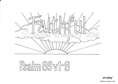 Faithful Bible Art Colouring Page Printable Etsy