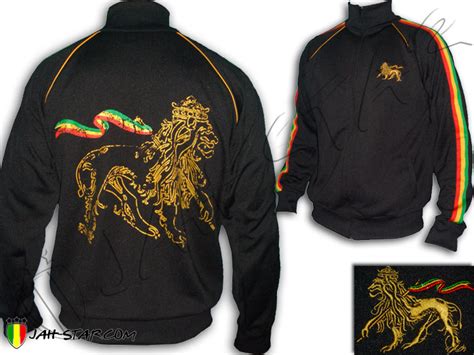 rasta jacket jacke reggae rastafari conquering lion of judah jah star polyester ebay