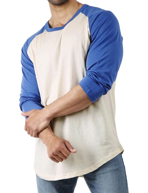 men s basic baseball raglan 3 4 sleeve athletic crew neck t shirts