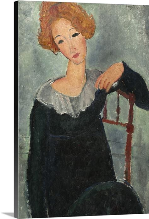 Woman With Red Hair By Amedeo Modigliani 1917 Italian Painting Wall