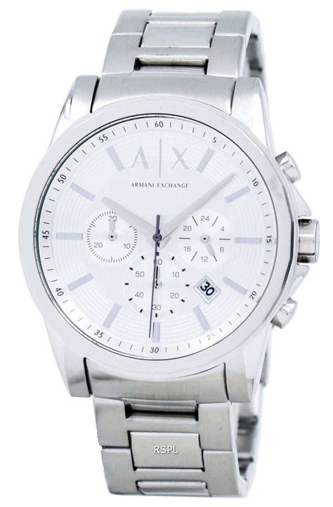 The collection by emporio armani features the finest italian all watches for men. Armani Exchange Chronograph Silver-Tone Dial AX2058 Mens ...