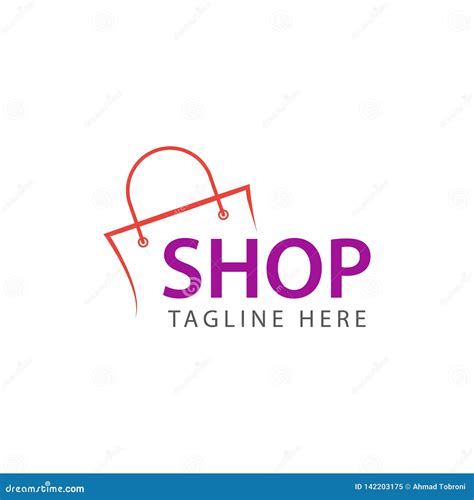 Shop Logo Vector Template Design Illustration Stock Vector