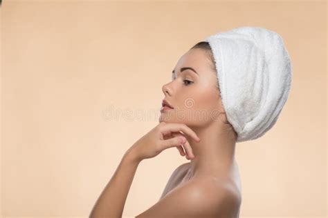 Portrait Of Girl With A Towel On Her Head Stock Image Image Of Beauty Bathroom 44146323