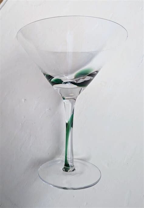 set of 4 splash by artland 7oz crystal martini glasses blue black green red ebay