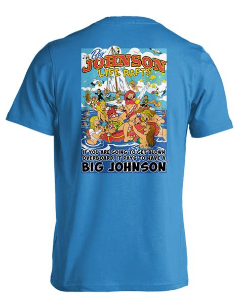 Mens Classic Big Johnson Life Rafts Sexy Funny Tee Shirt Leather Supreme