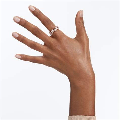Vittore Pear Ring White Rose Gold Tone Plated