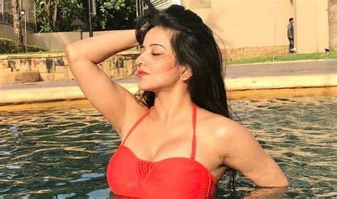 Bhojpuri Bombshell Monalisa Looks Scorching Hot In Red Bikini As She Strikes Seductive Pose In