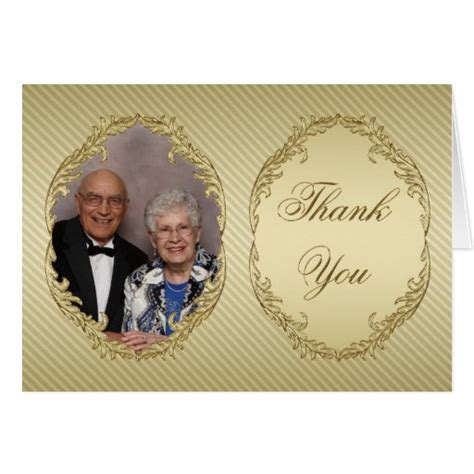50th Wedding Anniversary Photo Thank You Note Card Zazzle