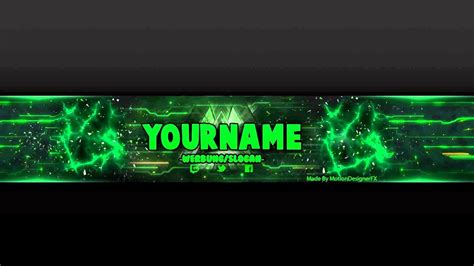Youtube Banner Template Psd Free New Youtube Banner Template Green Psd