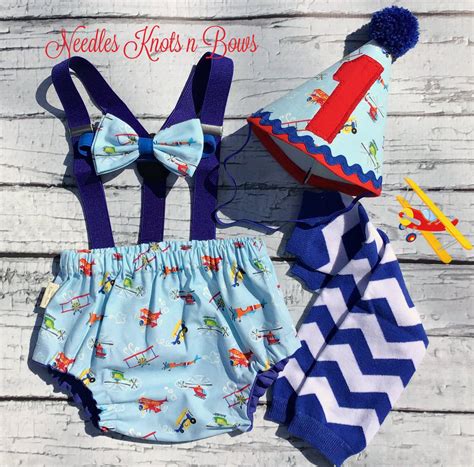 When you have your child's first birthday rapidly approaching, what do you do? Boys Airplane Cake Smash Outfit, Airplane / Pilot Birthday ...