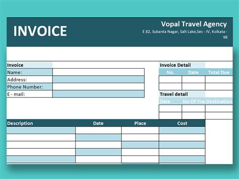 Excel Of Basic Fresh Travel Invoicexlsx Wps Free Templates
