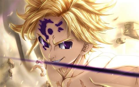 Wallpaper Angry Anime Boy Violet Eyes Meliodas Seven