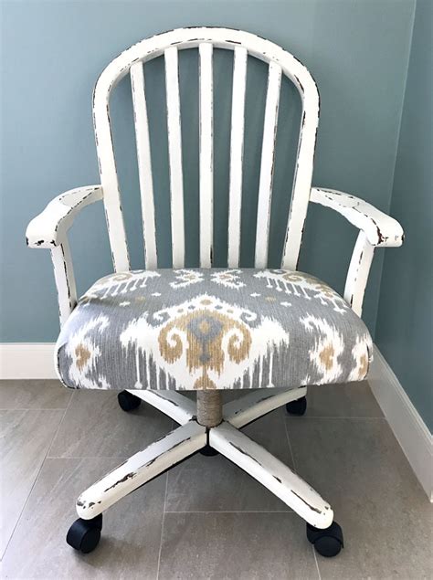 Diy Office Chair Makeover Upholstery Paint And Wheels Abbotts At Home