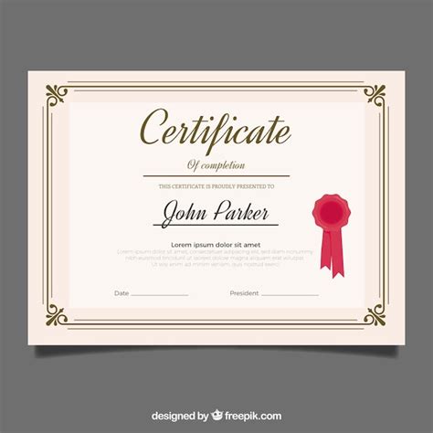 Plantilla De Diploma Elegante Rojo 213173 Vector En V