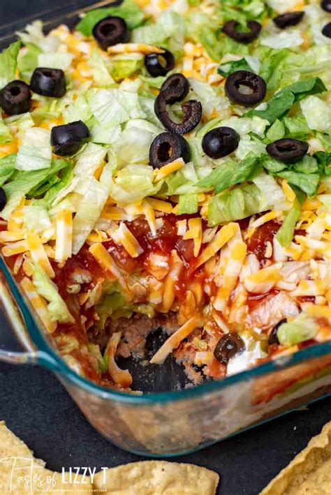 The Best Seven Layer Taco Dip Only 15 Minutes Tastes Of Lizzy T