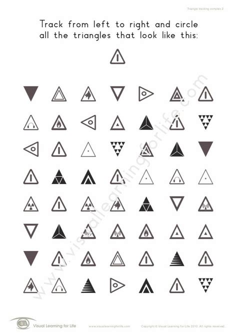 Triangle Tracking Complex Visual Perception Activities Sequencing Worksheets Learning For Life