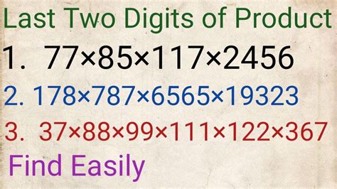 Last 2 Digit Concept How To Find Last Two Digits In Multiplication