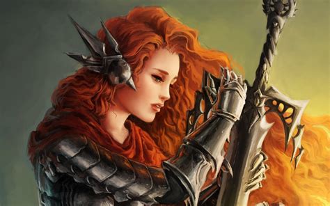 Wallpaper Illustration Women Redhead Fantasy Art Anime Artwork