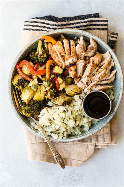 Chicken Bowl With Roasted Vegetables And Cauliflower Rice Recipe