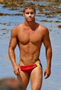 Shirtless Male Beefcake Hunk Muscular Athlete Speedo Swimmer Jock Photo