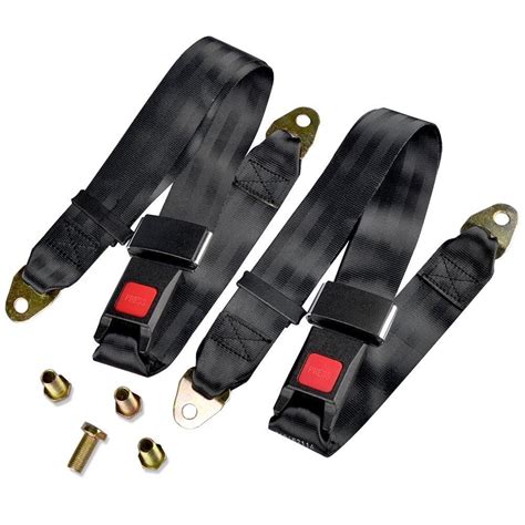 2 X Universal Car Travel 2 Point Adjustable Seat Belt Lap Belt Safety