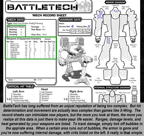 Battletech Record Sheets Reusable Pubhac